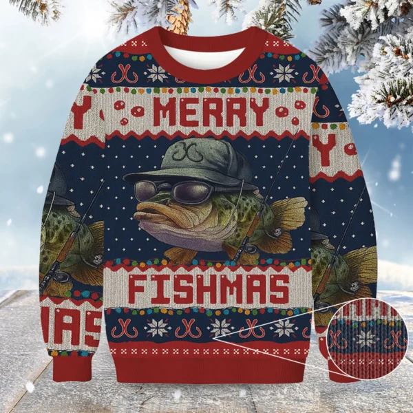 merry fishmas christmas ugly sweater winter clothing fishing lover.webp