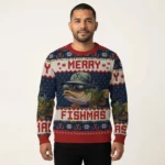Merry Fishmas Christmas Ugly Sweater Winter Cl