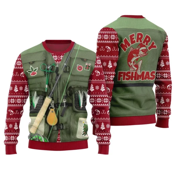 merry fishmas fishing ugly xmas sweater christmas merch gift that.webp