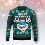 Merry Sharkmas Ugly Christmas Sweater Funny Ch