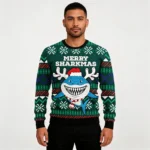 Merry Sharkmas Ugly Christmas Sweater Funny Ch