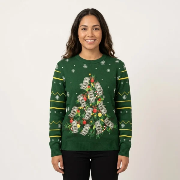 Money Christmas Tree Ugly Christmas Sweater So