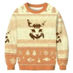 Monochrome Kitten Portrait Christmas Ugly Swea