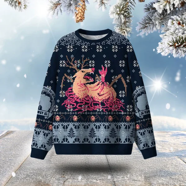 monster reindeer ugly christmas sweater christmas clothing best.webp