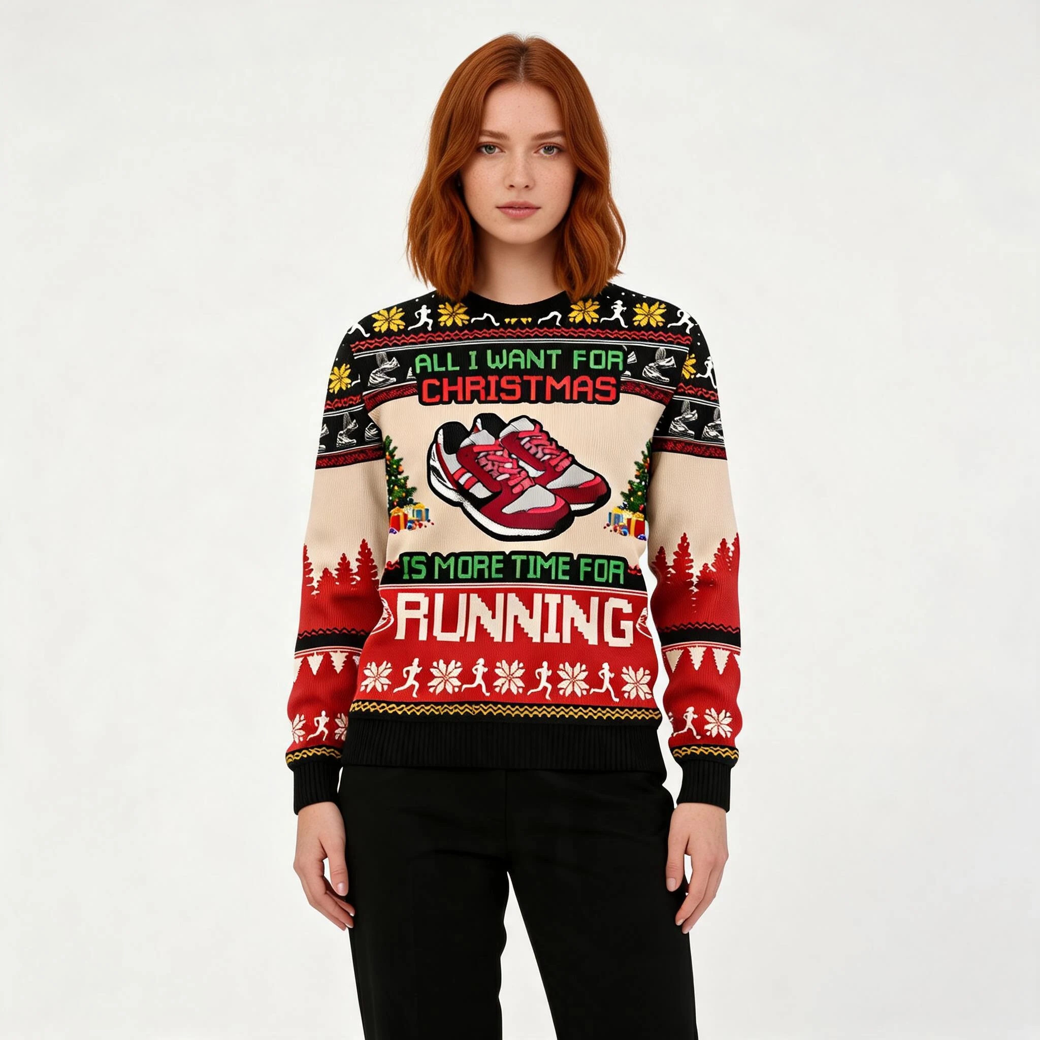 More Time For Running Ugly Christmas Sweater H More Time For Running Ugly Christmas Sweater H