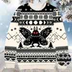 Mothman Moon Christmas Ugly Sweater Christmas