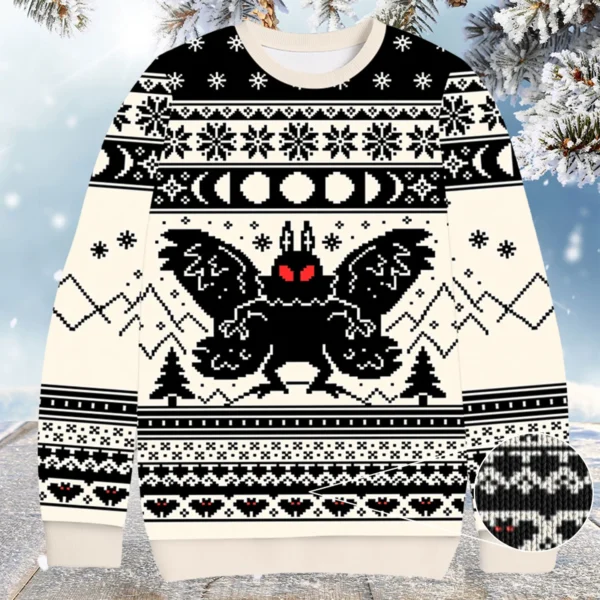 mothman moon christmas ugly sweater christmas gift formen.webp