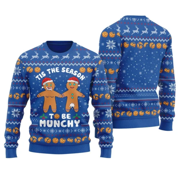 munchy gingerbread naughty mens ugly sweater classic holiday sweater.webp