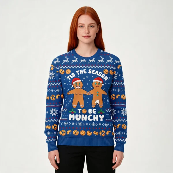 Munchy Gingerbread Naughty Mens Ugly Sweater C