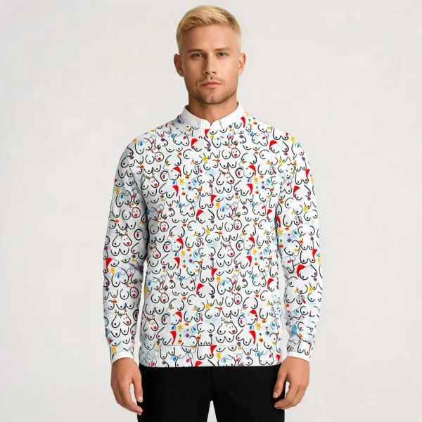 Naught Reindeer Face Ugly Christmas Sweater Wi