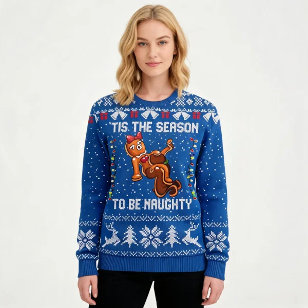 Naughty Gingerbread Ugly Xmas Sweater Warm and