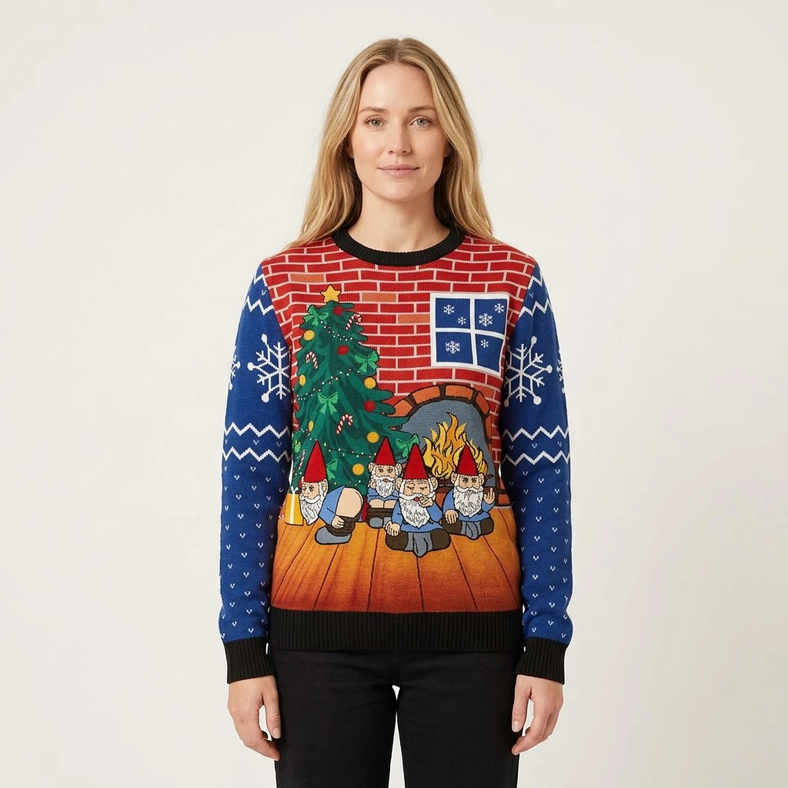 Naughty Gnome Funny Christmas Sweater Royal Cu Naughty Gnome Funny Christmas Sweater Royal Cu