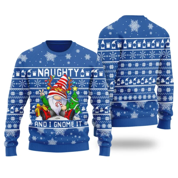 naughty gnome ugly christmas sweater royal warm and comfy sweater for.webp