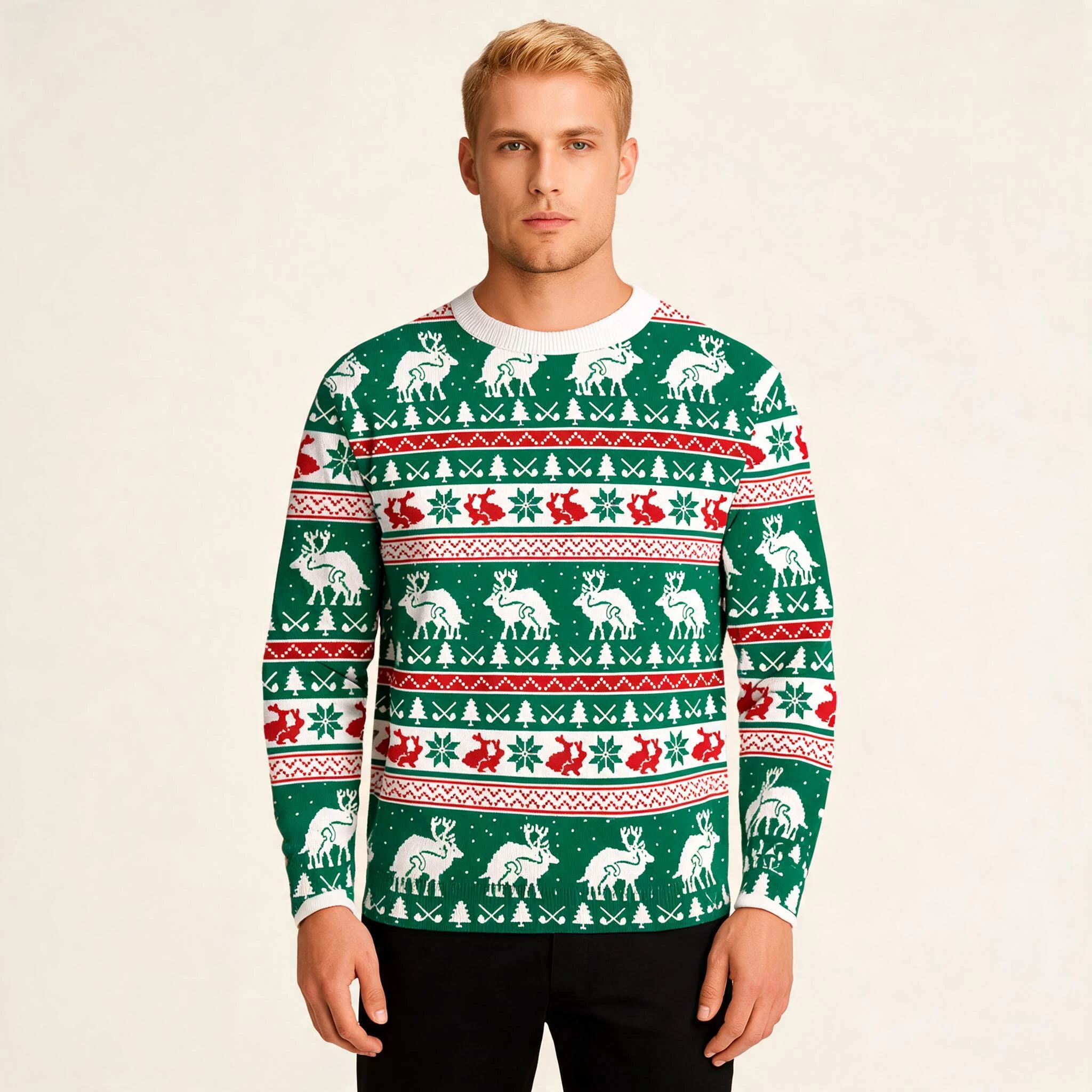 Naughty Reindeer Ugly Christmas Sweater Adult Naughty Reindeer Ugly Christmas Sweater Adult