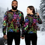 Neon Snowman Christmas Ugly Sweater Christmas