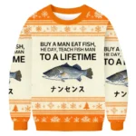 Nonsense Buy A Man Eat Fish Christmas Ugly Swe