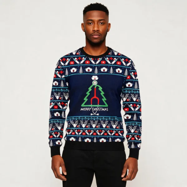 Nurse Christmas Tree Ugly Christmas Sweater Wi