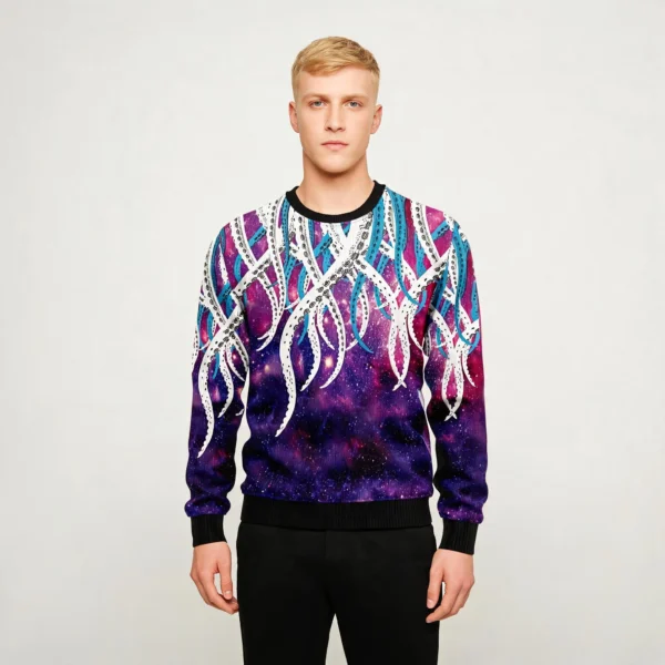Octopus Galaxy Ugly Christmas Sweater Novelty