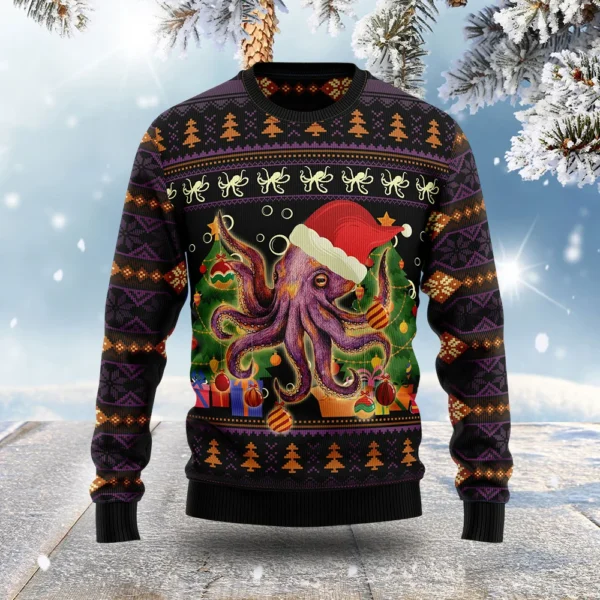 octopus ugly christmas sweater animal themed christmas gift.webp