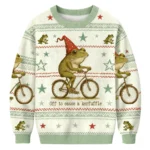 Off To Cause A Kerfuffle Funny Frog Christmas