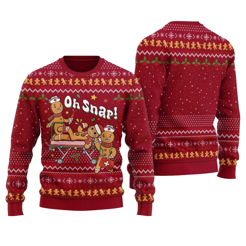 oh snap gingerbread ugly christmas sweater for women unique holiday.webp oh snap gingerbread ugly christmas sweater for women unique holiday.webp