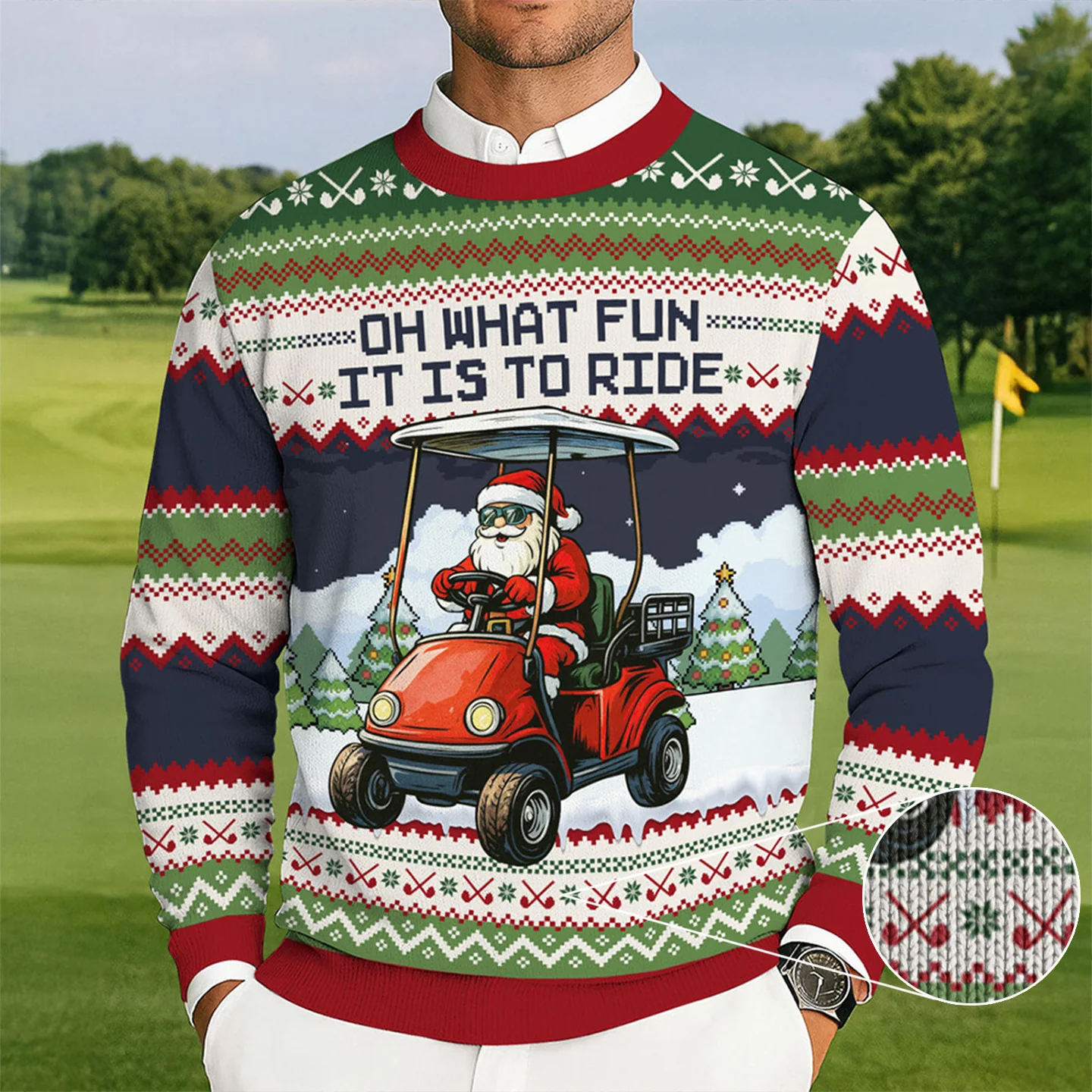 oh what fun it is to ride ugly sweater christmas winter apparel golf.webp oh what fun it is to ride ugly sweater christmas winter apparel golf.webp