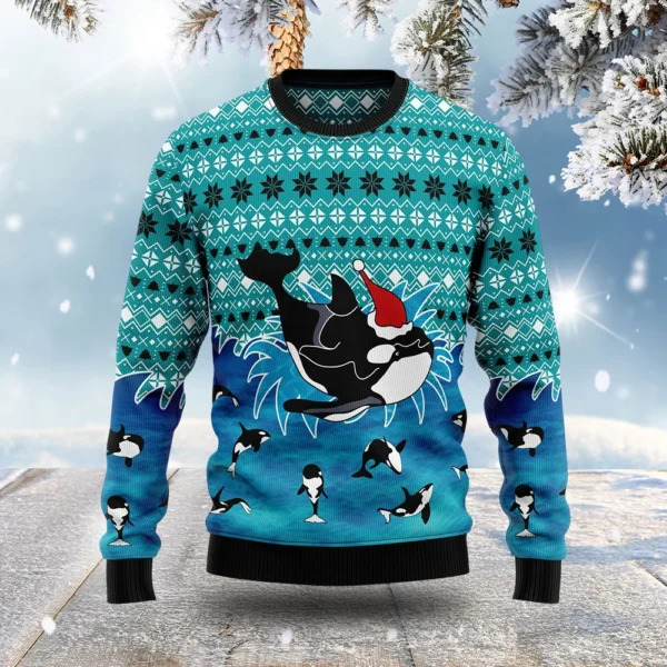 orca whale ugly christmas sweater animal christmas sweater orca whale.webp