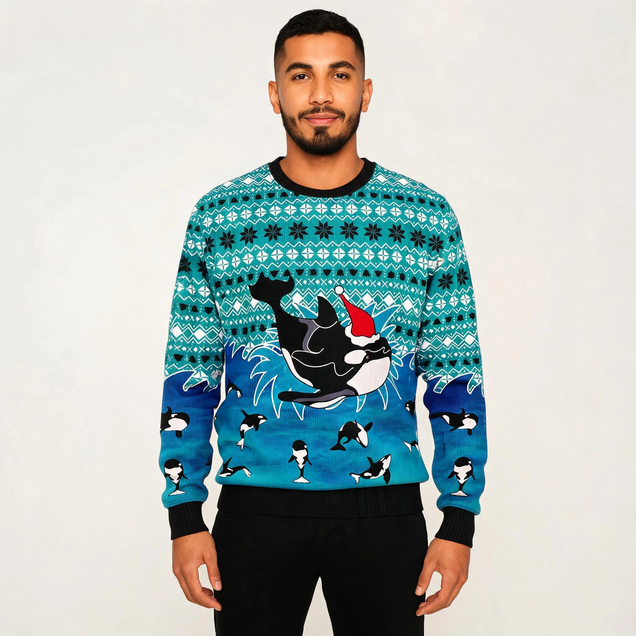 Orca Whale Ugly Christmas Sweater Animal Chris Orca Whale Ugly Christmas Sweater Animal Chris