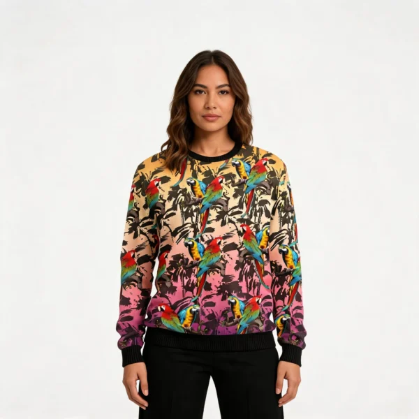 Parrot Palm Forest Ugly Christmas Sweater Anim