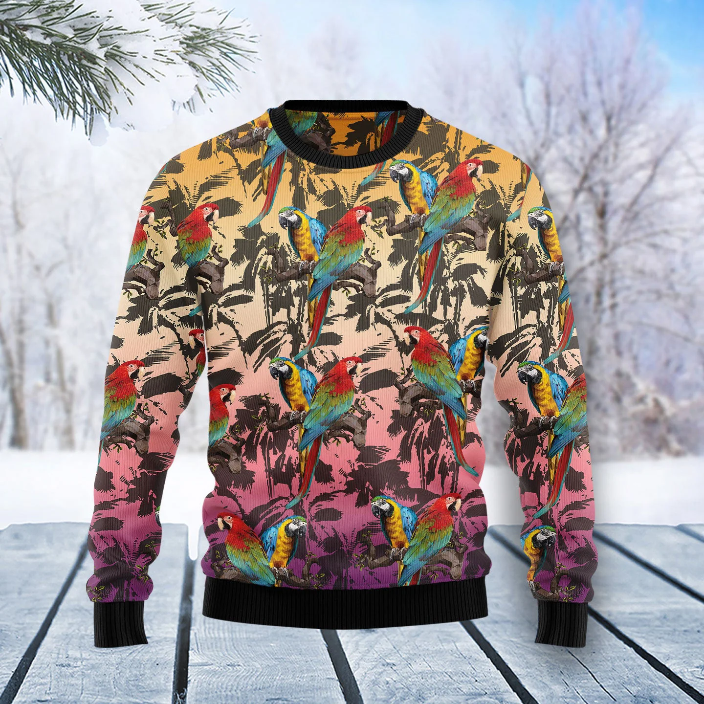 parrot palm forest ugly christmas sweater animal clothing christmas.webp parrot palm forest ugly christmas sweater animal clothing christmas.webp