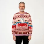 Paws Funny Cat Parody Christmas Ugly Sweater H