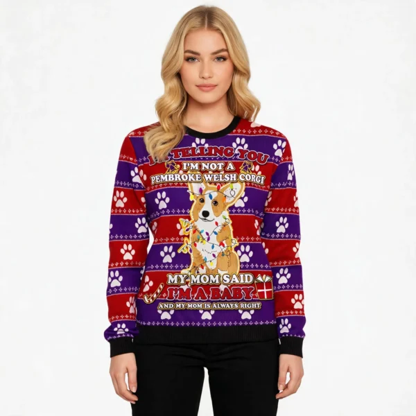 Pembroke Welsh Corgi Baby Christmas Ugly Chris