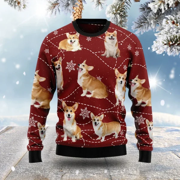 pembroke welsh corgi funny ugly xmas sweaters merry xmas apparel.webp