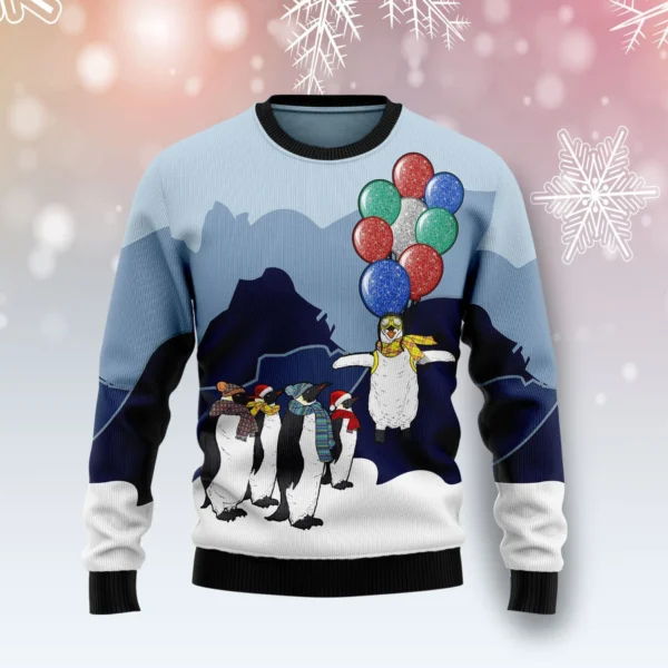 penguin christmas balloon ugly christmas sweater animal themed funny.webp