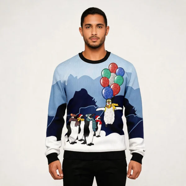 Penguin Christmas Balloon Ugly Christmas Sweat