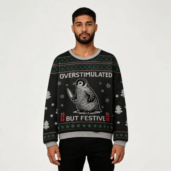 Penguin Christmas Ugly Sweater Animal Themed F