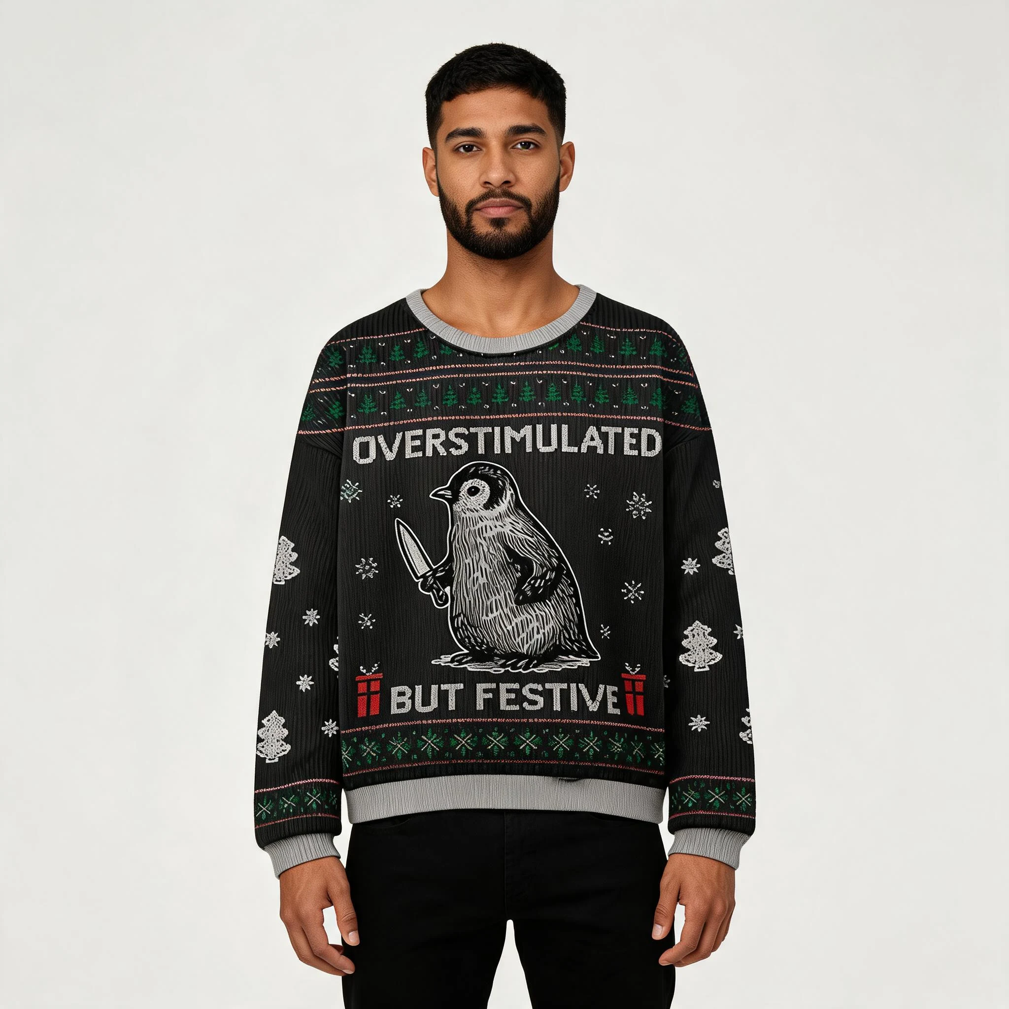 Penguin Christmas Ugly Sweater Animal Themed F Penguin Christmas Ugly Sweater Animal Themed F