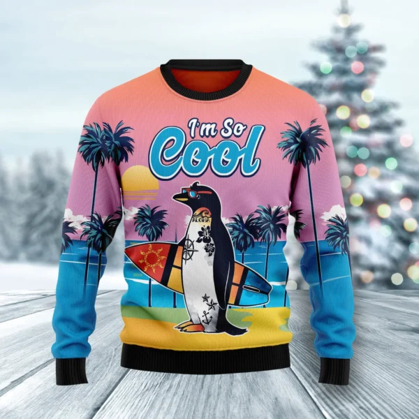 penguin im so cool ugly christmas sweater winter apparel christmas.webp