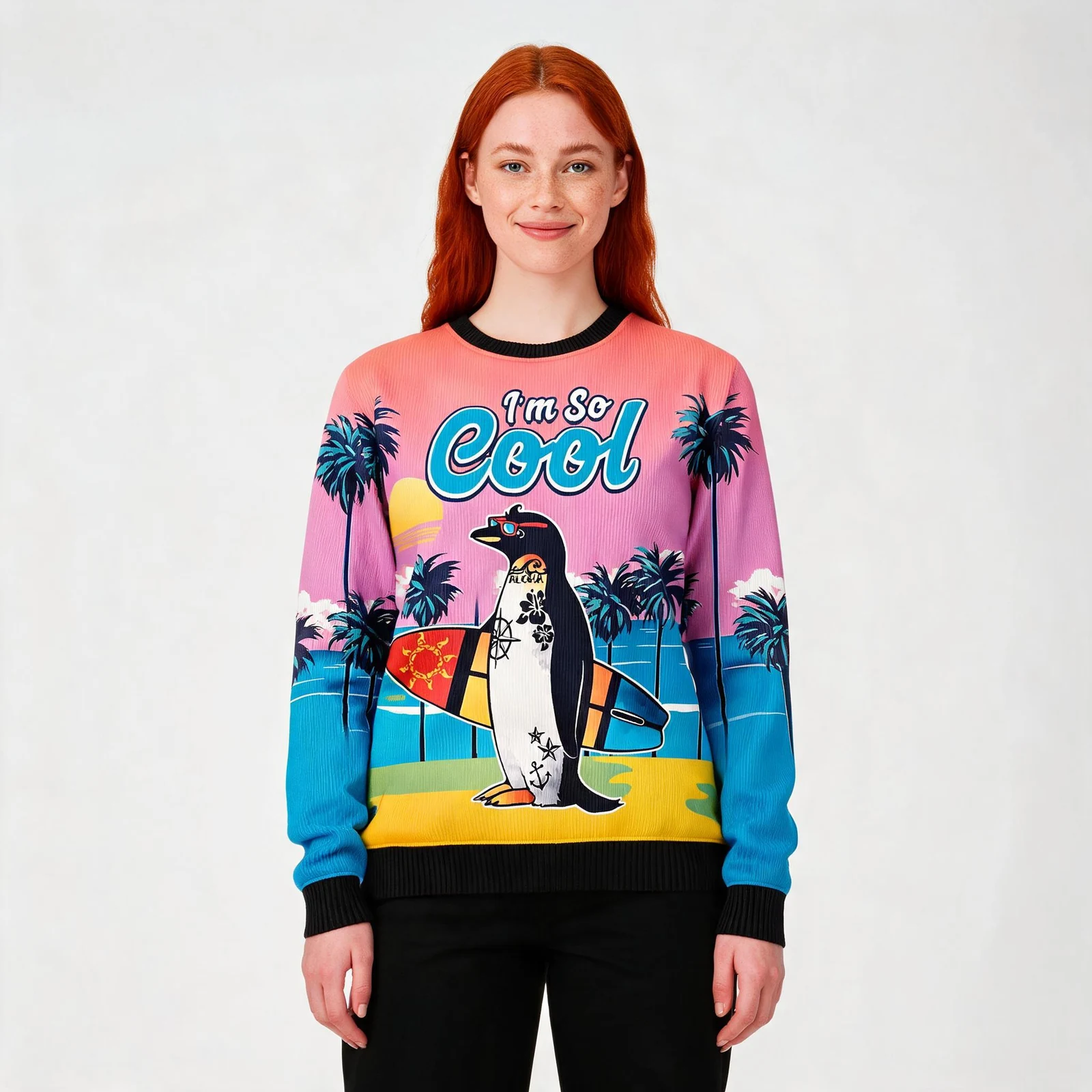 Penguin Im So Cool Ugly Christmas Sweater Wint Penguin Im So Cool Ugly Christmas Sweater Wint