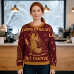 Penguin Overstimulated But Festive Christmas Ugly Apparel Christmas