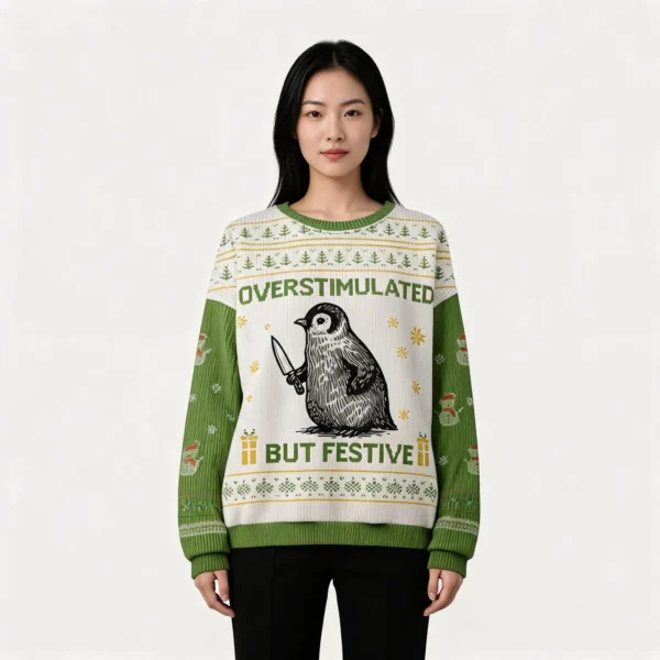 Penguin Overstimulated But Festive Christmas U
