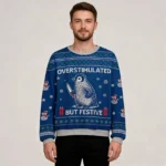 Penguin Overstimulated But Festive Ugly Christmas Sweater Christmas