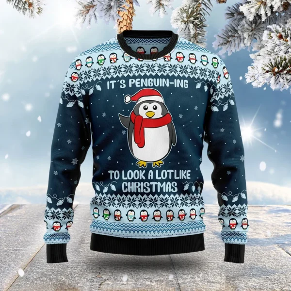 penguin wear scarf ugly christmas sweater animal clothing christmas.webp