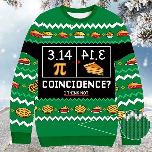 pi day 3 14 coincidence christmas ugly sweater secret santa present.webp