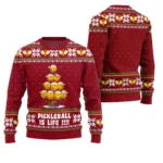 Pickleball Is Life Ugly Christmas Sweater Hear