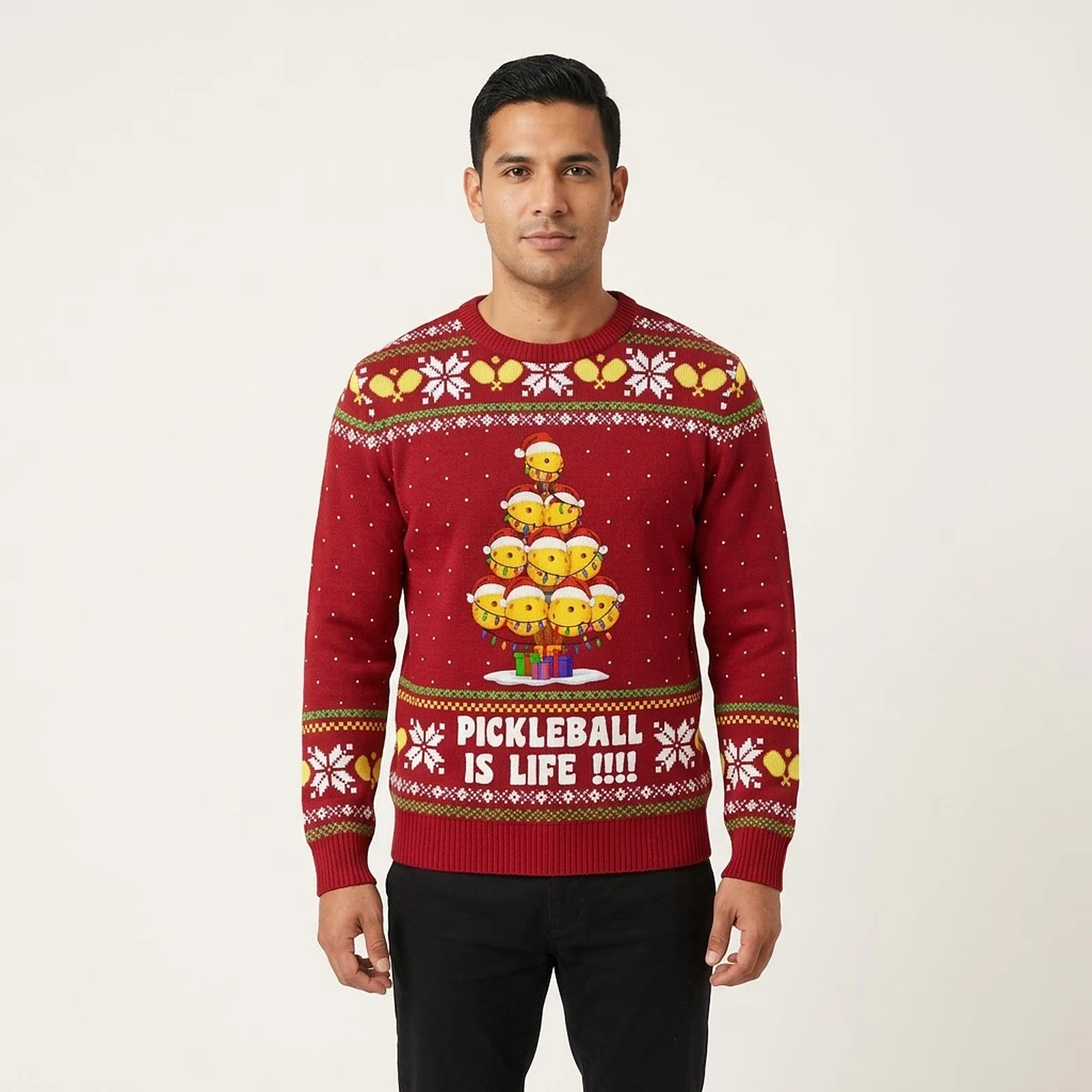 Pickleball Is Life Ugly Christmas Sweater Hear Pickleball Is Life Ugly Christmas Sweater Hear