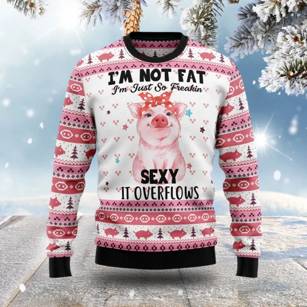 pig i m not fat ugly christmas sweater holiday clothing xmas gift.webp