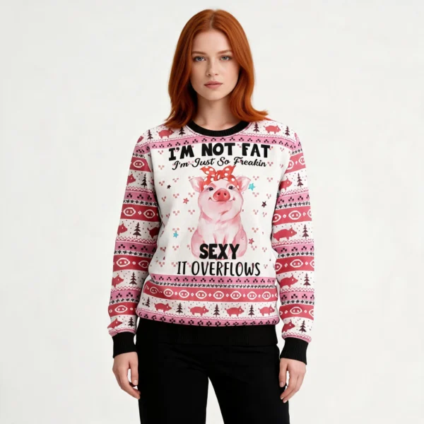 Pig I’m Not Fat Ugly Christmas Sweater Holiday