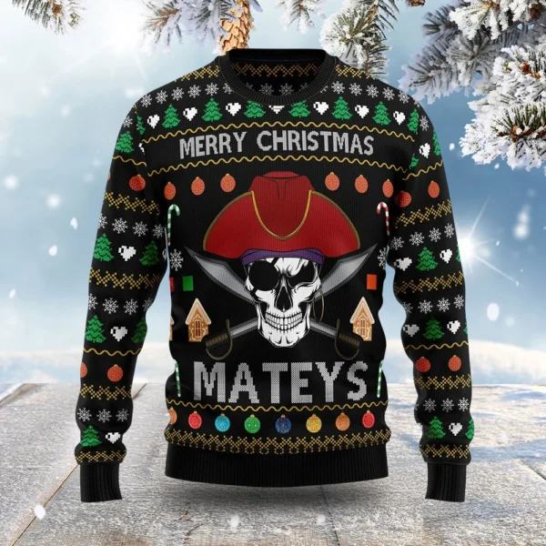 pirate skull ugly christmas sweater christmas clothing gift forskull.webp