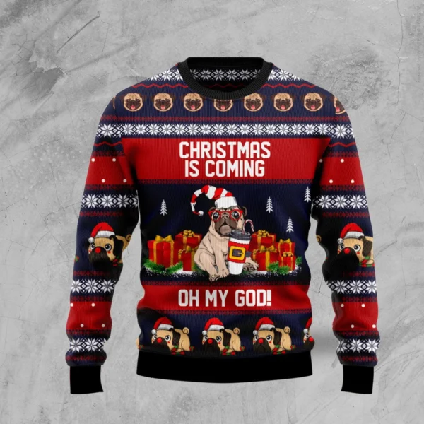 pug christmas is coming ugly christmas sweater merry christmas funny.webp